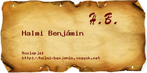 Halmi Benjámin névjegykártya